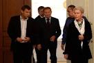 Kuchma and Tagliavini left the venue of the talks in Minsk
