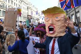 In London tens of thousands of people came out to March against trump