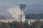 At Donetsk airport because of the shooting collapsed control tower

