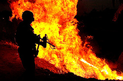 In the United States began to sell flamethrowers