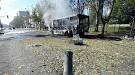 A shell hit a bus in the Kiev district of Donetsk

