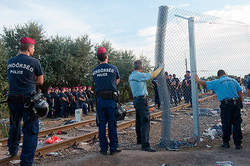 Hungary separated by a fence from Croatia