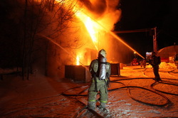 In Yekaterinburg night burning furniture factory