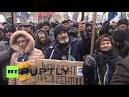 Protesters Military blocked the Kreshchatik in Kiev
