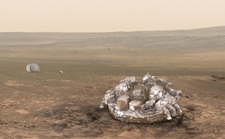 The probe Mars Lander ready for landing on Red planet