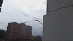 Tower crane fell on a residential building in Kirov