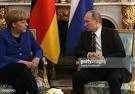Putin meets with Merkel in the Elysee Palace
