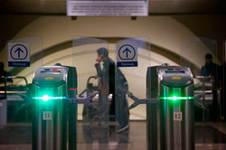 Passenger in the subway shot at a push