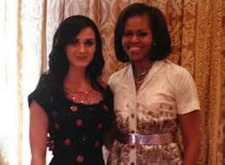 Katy Perry celebrated her 28th birthday with Michelle Obama