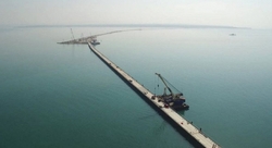 Installed the first marine abutment of the bridge across the Kerch Strait