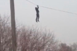 Pseudo-Parkhurst hung on wires (video)
