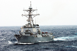 The U.S. sent a destroyer to the Islands of China