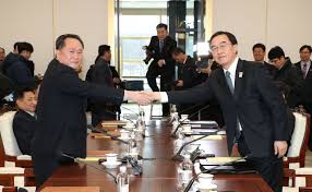The leaders of North Korea and South Korea began negotiations