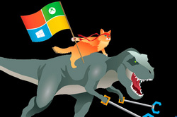 Windows 10 launched the cat in the dinosaur