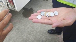 In Shanghai the woman showered the plane with coins