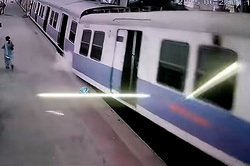 In Mumbai, the train hung in the air