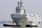 The helicopter carrier type "Mistral" was published in the Bay of Biscay to check
