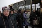 Villagers evacuated near Donetsk because of the shelling
