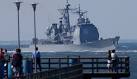 Missile cruiser of the USA arrived in the Bulgarian port of Varna in the Black sea
