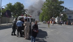 In Kabul near the German Embassy explosion