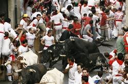 Bull run begins in Spain; 1 person gored