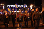 In Slovakia ran provocateur in the Ukrainian flag
