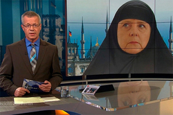 The image of Merkel in a chador shocked the Germans