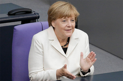 Work with Russia, Merkel inspires