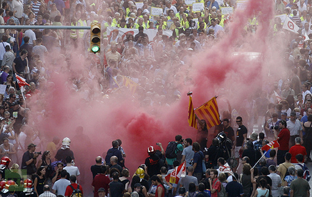Spanish rallies turn violent as million people protest in 80 cities