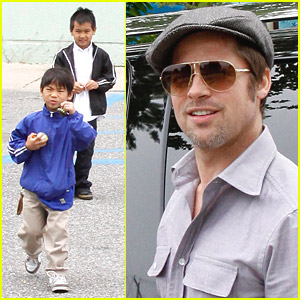 Brad Pitt Takes Boys to Dave & Buster`s!