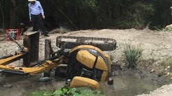 In Australia the driver almost died in a water pit