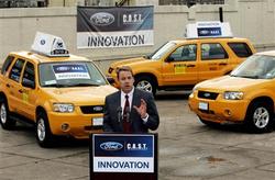 Ford unveils mini-fleet of hybrid NY taxis