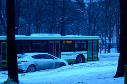 The bus hit a woman and dragged her 500 m