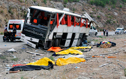 The bus with the Russians turned over in Turkey