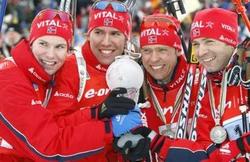 Russia retains 7.5 kilometres biathlon relay title