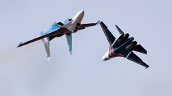 Su-27 of Russian air force intercepted a reconnaissance plane of the U.S. air force over the Baltic sea