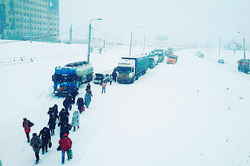Omsk paralyzed anomalous snowfall