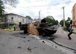 Ukrainian soldiers on an armored personnel carrier collided with a passenger car near Mariupol
