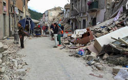 In Italy, the earthquake destroyed the whole city