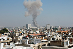The Russian Embassy in Damascus came under mortar fire