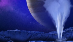 On Jupiter erupts a plume of water vapor