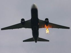 The plane caught fire while crash landing