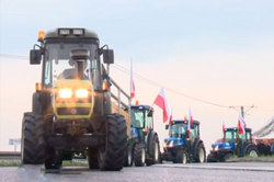 Polish farmers blocked the road to Moscow