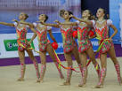 The Russians won in the team event TH rhythmic gymnastics
