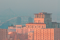 Kiev covered with a radioactive smoke