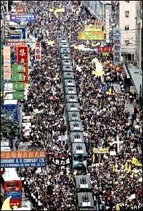 Hong Kong citizens demanded democracy from Chinese government