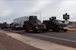 In the USA armored car rammed the truck with a nuclear bomb (video)