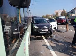 At the Minsk highway in the suburbs of a major accident