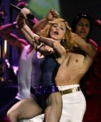 Madonna in a dancing mood on new set
