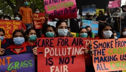 In new Delhi people are choking on smog